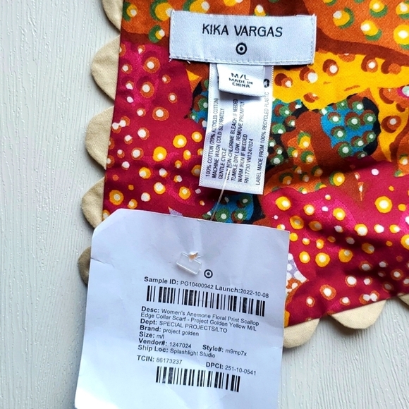 Kika Vargas for Target Anemone Floral Print Scallop Edge Collar M/L NWT - Picture 5 of 5